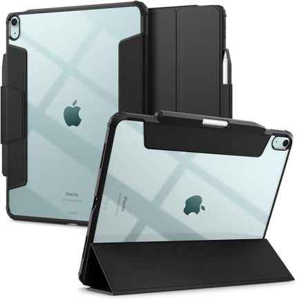 iPad Air 13" (M4 2026 / M3 2025 / M2 2024) ile Uyumlu Kılıf Ultra Hybrid Pro Manyetik Stand özellikli Sararmaya Dayanıklı Siyah Şeffaf Kapak - ACS07668 (Spigen TR Garantili)
