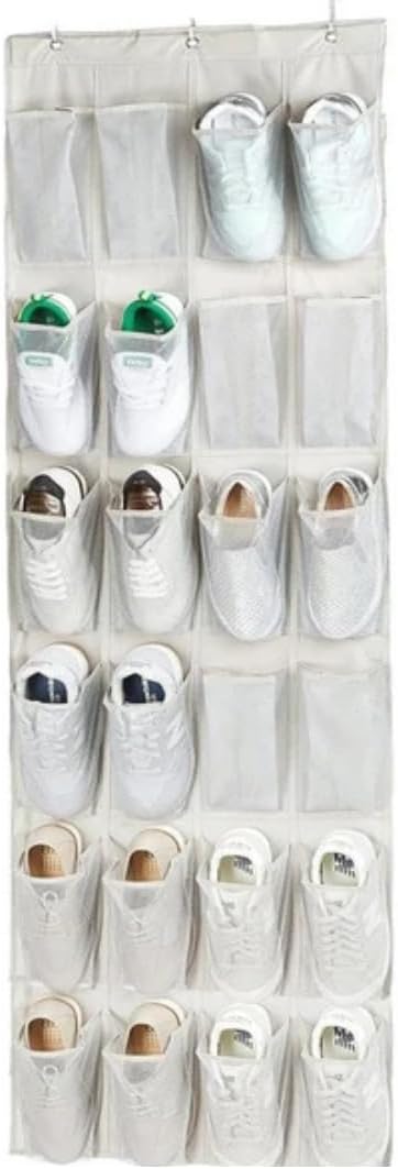 Arkasına Takılabilen 24 Gözlü Kumaş Organizer Düzenleyici, Ev Için Pratik Terlik Eşya Temizlik Malzemesi (1)