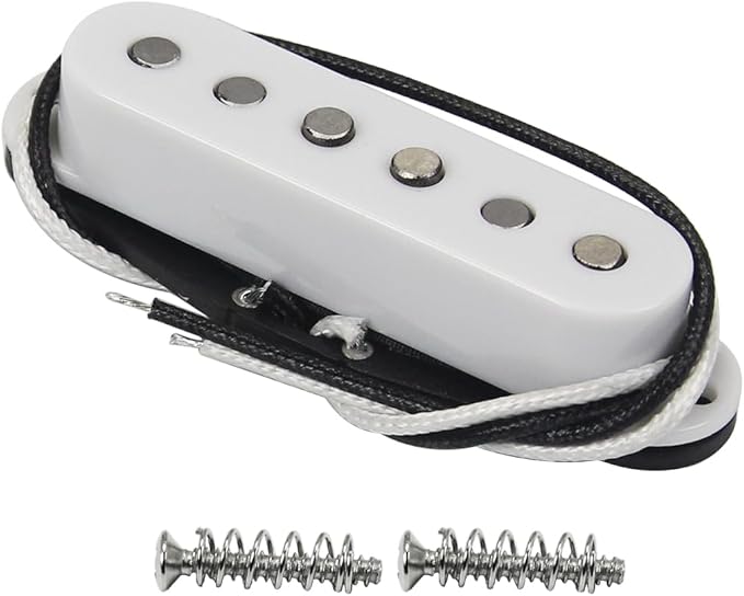 Tek Bobinli Pikap Alnico 5 Katlı Pikap Boyun Gitar Pikap ST SQ Elektro Gitar için Kademeli, Beyaz
