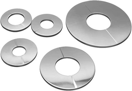 5 ADET Duvar Bölünmüş Flanş, 51mm/35mm/24mm Çaplı Boru Gümüş için Paslanmaz Çelik Yuvarlak Rozet Plakası