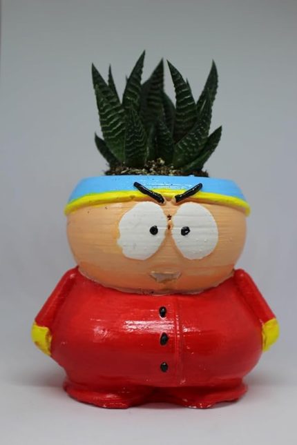 Cartman Dekoratif Saksı + Canlı Bitki Sukulent