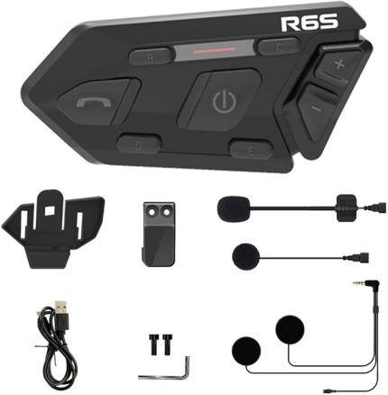 1 ADET Motosiklet Kaskı Interkomlar 1200m BT Kulaklık Kablosuz Interkom Su Geçirmez Eller Serbest Çlar Otomatik Cevaplama Stereo Müzik