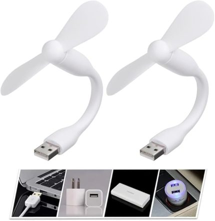 USB vantilatör, Esnek Mini Fan, El Vantilatörü, PC, Powerbank, USB cihazları İle Kullanılabilir, Sessiz Taşınabilir USB Mini Soğutma Fanı Soğutucu, Seyahat Fanı (2 ADET)