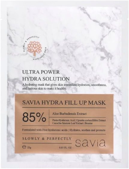 Yoğun Nemlendirici ve Aydınlatan Yüz Maskesi,%85 Aloe Vera, Hyaluronik Asit ve Centella içeren Kore Cilt Bakımı, Hydra Fill Up Kağıt Maske – Savia