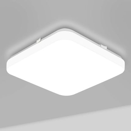 24 W LED tavan lambası, IP44 banyo lambası, 2400 lm, tavan lambası, banyo, koridor, yatak odası, LED lamba, banyo lambası, tavan için, 5000 K soğuk beyaz, çap 23 cm