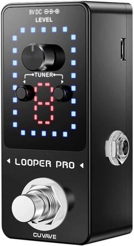 PRO Gitar Döngü Pedalı 9 Döngü Toplam 40 Dakika Süresi Sınırsız Overdub Dahili Tuner Fonksiyonu Ekran