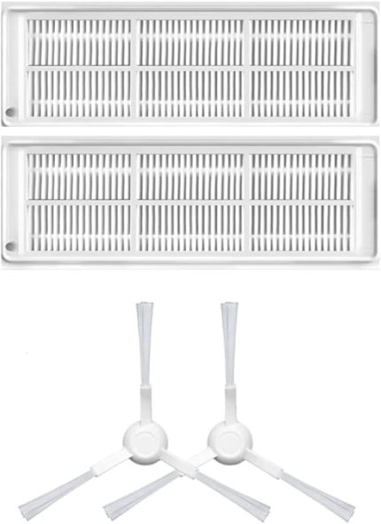 Pro Styj02ym (Beyaz), Viomi SE Uyumlu Yedek Hepa Filtre ve Yan Fırça-4 Parça