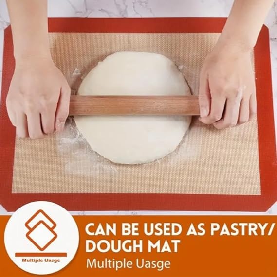 2 Adet Kendiliğinden Yağlı Pişirme Matı Yanmaz Yapışmaz Yıkanabilir Fırın Matı 40x30 - Görsel 3