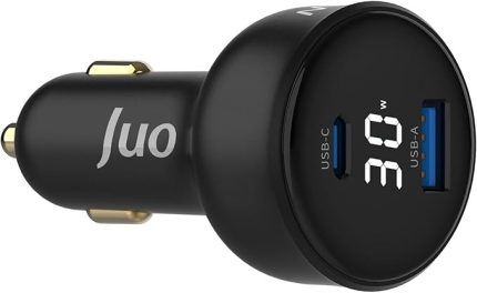 30W Led Ekranlı Type-C + USB-A Araç Şarj Aleti iPhone & Android & Tablet Araç içi Şarj Cihazı