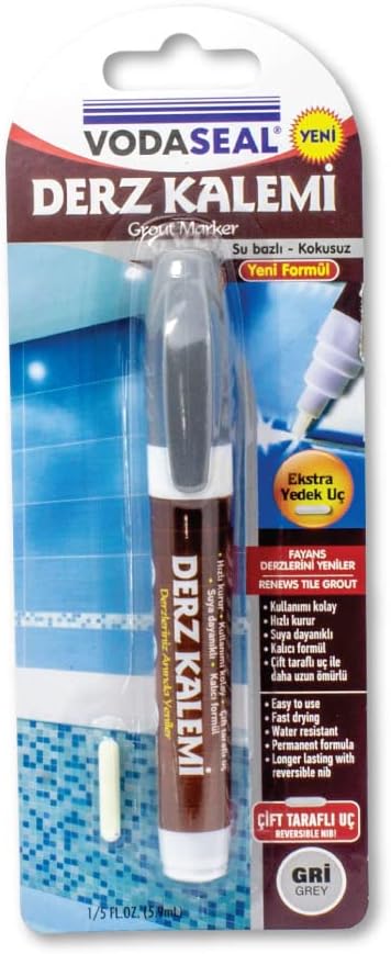 Uçlu Su Bazlı Kokusuz Kalıcı Derz Kalemi - Gri Renk