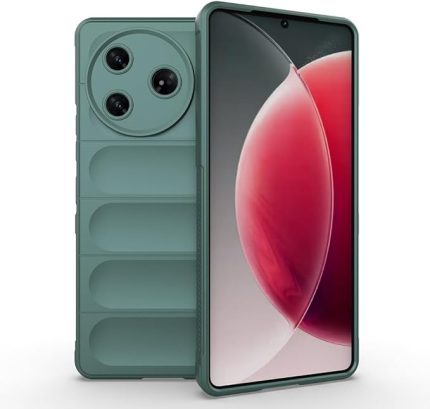 Tecno Camon 30 Pro 5G Uyumlu Silikon Telefon Kılıfı, Darbe Koruma, Kadife İç Yüzeyli, Oyuklu Tasarım, Kamera Korumalı Telefon Kapak, Koyu Yeşil