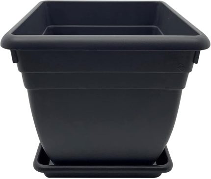 Kare Saksı Siyah Renk 18 Litre
