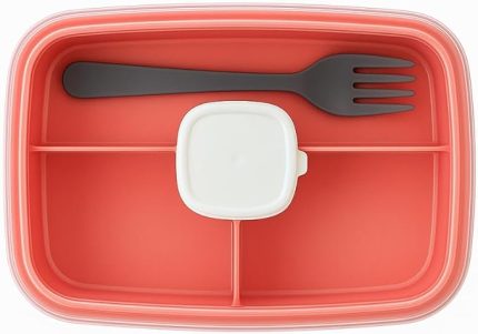 Store Sızdırmaz Lunch Box – 3 Bölmeli Yemek Kabı | Öğle Yemeği Kutusu | Saklama Kabı | BPA İçermez (Yavruağzı)