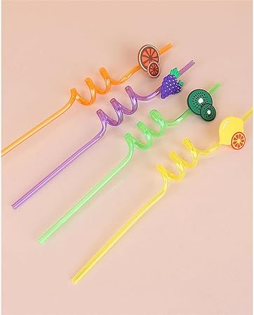 Home 4 Adet Kıvrımlı Plastik Pipet, Çocuklar için Eğlenceli Figürlü Tasarım, Renkli ve Dayanıklı İçecek Aksesuarları (4) - Görsel 3