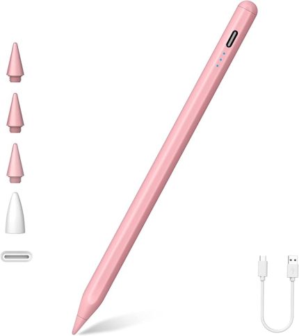 2024-2018 için Stylus Kalem, iPad 10./9.-6. Nesil/iPad Pro 11"/12.9"/M4, iPad Air 5/4/3/11"-13" M2, iPad Mini 6/5 için 2 Kat Daha Hızlı Şarj Kalemi - Eğme Fonksiyonu/Avuç İçi Reddetme