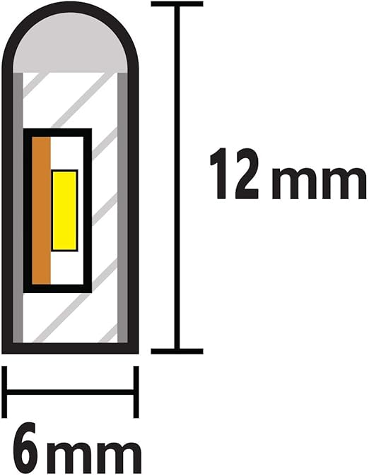 Dükkan 12V Trafolu Neon Led Işık | Tak-Çalıştır Trafolu Neon Şerit Led Esnek Silikonlu Aydınlatma Led Hortum (5 Metre, Amber) - Görsel 4