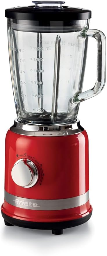 Moderna Blender Kırmızı 0585/00-4 Paslanmaz Çelik Bıçak, 4 Hız Fonksiyonu, 1000 Watt, 1,5 Litre, Cam Hazne, Buz Kırma Fonksiyonu, Malzeme Eklenebilir Kapak