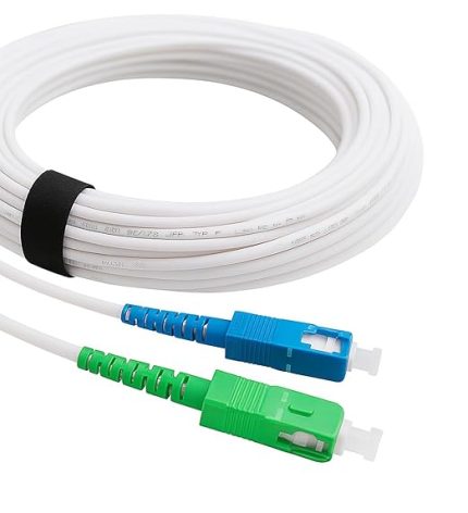 - Fiber Optik Kablo SC/APC - SC/UPC Erkek, Simplex 9/125μm Patch Cord, LSZH Fiber Optik Kablo, Beyaz, 5 Metre