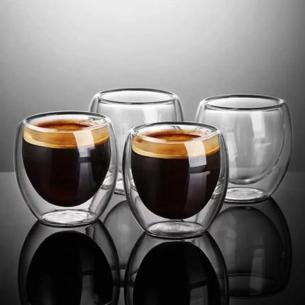 Katmanlı 2'li Espresso Cam Bardak Seti 80 ml