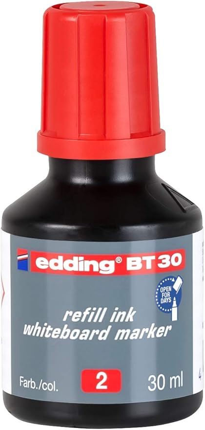 BT 30 beyaz yazı tahtası kalemi yedek mürekkebi - kırmızı - 30ml