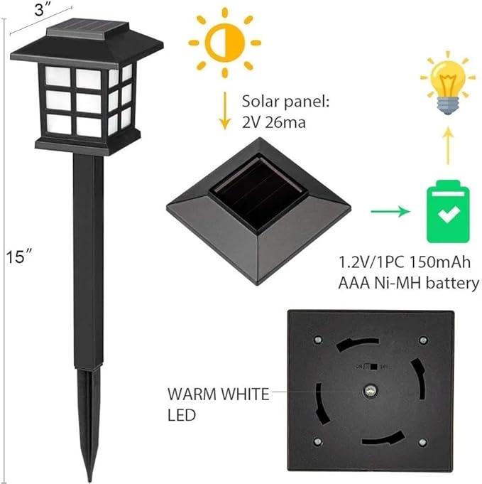 Helios 2 Adet Solar Güneş Enerjili, Dış Mekan, Bahçe Aydınlatması, Sevgililer Günü, Peyzaj, Veranda, Çit, Balkon Dekorasyonu, Ağaç İçin, Su Geçirmez, Fener, Süs, Lamba, Beyaz Led Işık 36 CM - Görsel 2