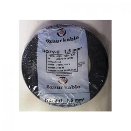 kablo 1,5 Mm2 Nya Tek Damar Siyah 100m