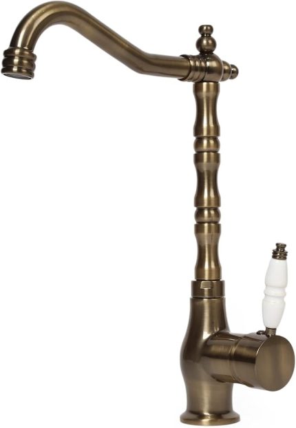 Antik Eskitme Renkli Rustik Döner Borulu Sıcak Soğuk Su Mutfak Eviye Bataryası