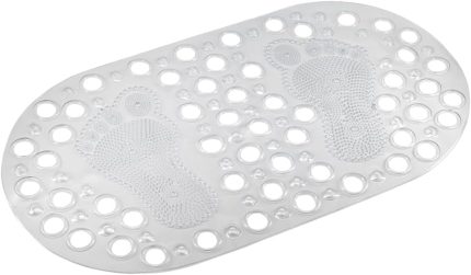 Serisi Banyo - Küvet İçi Kaydırmaz Vantuzlu Ayak Desenli Paspas 66,5 x 36,5 cm, Beyaz