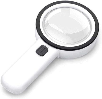 100mm 30X UV 12 Led Işık Aydınlatmalı El Tipi Büyüteç -AL4611