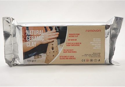 Seramik KİL Hamuru, Beyaz 500 gr Fırınlamaya Gerek Olmayan Güzel Sanatlar Figür heykel Modelleme Oyun ve Montessori sınıfları için toksik olmayan doğal Kil