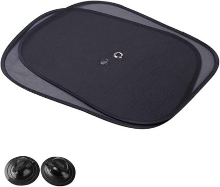 Oto Yan Cam Vantuzlu Güneşlik Perde Seti (2 Parça) - Oto Güneş Koruması, Sıcaklık Azaltıcı ve UV Işınlarına Karşı Koruyucu