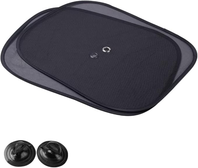 Oto Yan Cam Vantuzlu Güneşlik Perde Seti (2 Parça) - Oto Güneş Koruması, Sıcaklık Azaltıcı ve UV Işınlarına Karşı Koruyucu