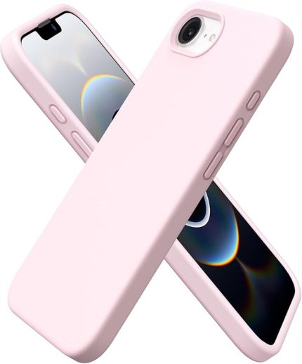 iPhone 16E Silikon Kılıf - Mag-Safe Uyumlu, Yumuşak Dokulu, Darbe Emici, Mikro Fiber Kaplama, Premium Koruma, Parmak İzi Tutmaz, Şık ve Hafif Tasarım - Soft Pembe