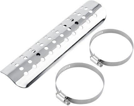 Motosiklet egzoz-ısı kalkanı, motosiklet ısı koruma kılıfı, evrensel motosiklet deliği ısı kalkanı, düz egzoz borusu kapağı (gümüş)