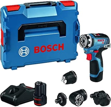 Professional 12 V Sistem Akülü Matkap GSR 12V-35 FC - FlexiClick Sistemi (2 x 3.0 Ah Akü Dahil, Hızlı Şarj Cihazı GAL 12V-40, 4 x Başlık, L-BOXX)