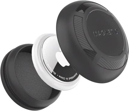 TagSafe Manyetik Tutucu Darbeye Dayanıklı Koruyucu Mıknatıslı AirTag Uyumlu Kılıf (Siyah)