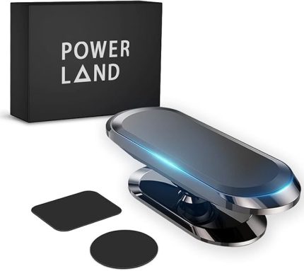 Araba Mıknatısı Cep Telefonu Tutucu, Evrensel 360° Araç Telefon Tutucu Araç Aksesuarları, 8 Güçlü Mıknatıslı, 2 Siyah Metal Plaka ve Hediye Kutusu, iPhone 13/12/XR, Galaxy S20/S10, Huawei ile uyumlu