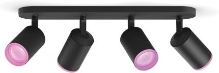 Hue Fugato Plate/Spiral Lamba ve Akıllı Led Ampuller, Siyah, 4x5.7W 230V