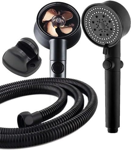 Home Turbo Pervaneli 5 Fonksiyonlu Duş Başlığı Duş Hortumu 150 Cm Mafsal Set