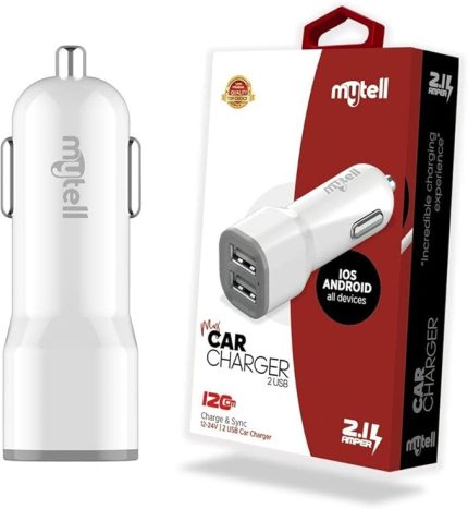 Universal Universal Araç Şarjı MY-A5 USB Başlık 2 USB'li 2100 mAh, Beyaz