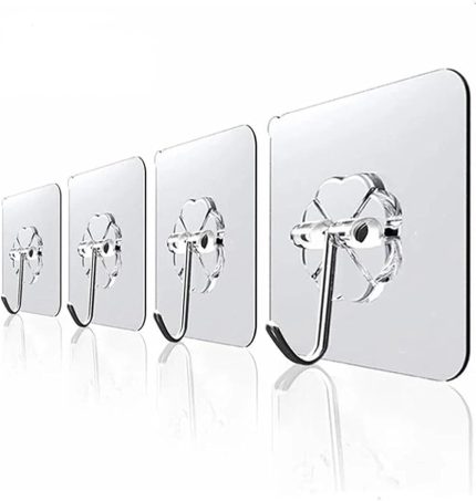 Haus Askı Askılık 10 Adet Güçlü Şeffaf Duvar Askısı Askılığı Yapışkan Vantuz Kanca Mutfak Banyo Aksesuar