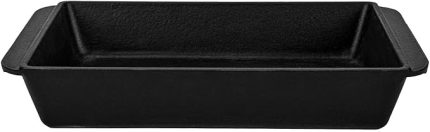 Döküm Dikdörtgen Rosto ve Fırın Tepsisi Döküm Demir Yekpare Çift Kulplu Ölçü 21x33cm.