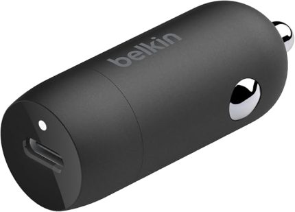 BoostCharge 30W Hızlı Araç Şarj Cihazı, USB-C Güç Dağıtım Portlu Kompakt Tasarım, iPhone 16, 15, Samsung Galaxy S23, Note, Pixel vb. için Evrensel Uyumluluğa Sahip USB Araç Şarj Cihazı - Siyah