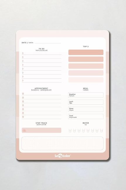 Color Günlük Planlayıcı Blok Naturel