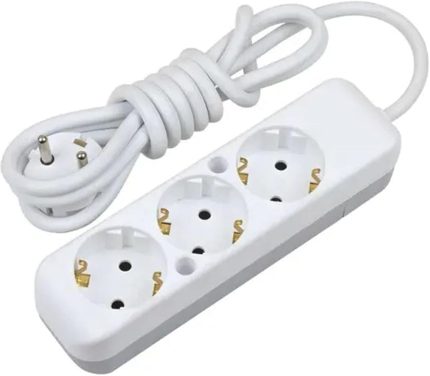 3lü Üçlü 5 Metre Uzatma Kablolu Anahtarsız Topraklı Grup Priz Uzatma Kablosu