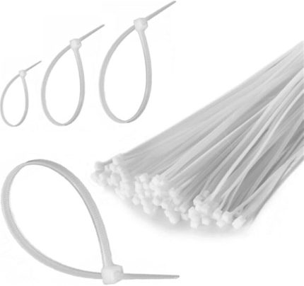 Kelepçe Bağı Seti, Amerikan Kelepçesi, Cırt Elektrik Kablo Bağı, Dayanıklı ve Çok Yönlü Kullanım için İdeal, Organizasyon ve Düzenleme (100 ADET AVANTAJLI PAKET) (Beyaz, 2.5x100mm)