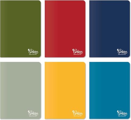 Colors Ofis Serisi, A5 60 Yaprak Çizgili Karton Kapaklı Defter 6'lı Paket Renkli