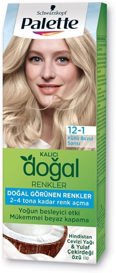 Kalıcı Doğal Renkler Saç Boyası 12-1 Küllü Buzul Sarısı X 3 Adet