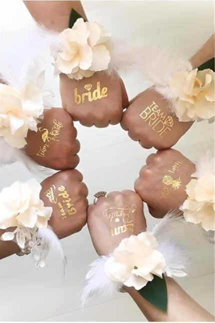 Bride To Be Gold Altın Renk Geçici Dövme 1 Bride 5 Team Bride Bekarlığa Veda Partisi