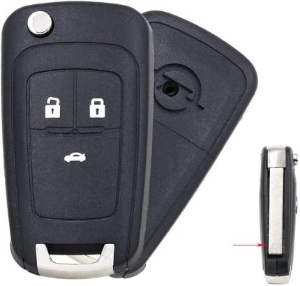 Araba anahtarı muhafazası kablosuz anahtar 3 tuşlu katlanabilir araba anahtarı muhafazası Opel Vauxhall Insignia Astra J Zafira B Meriva için HU100 kesilmemiş bıçak ağzı